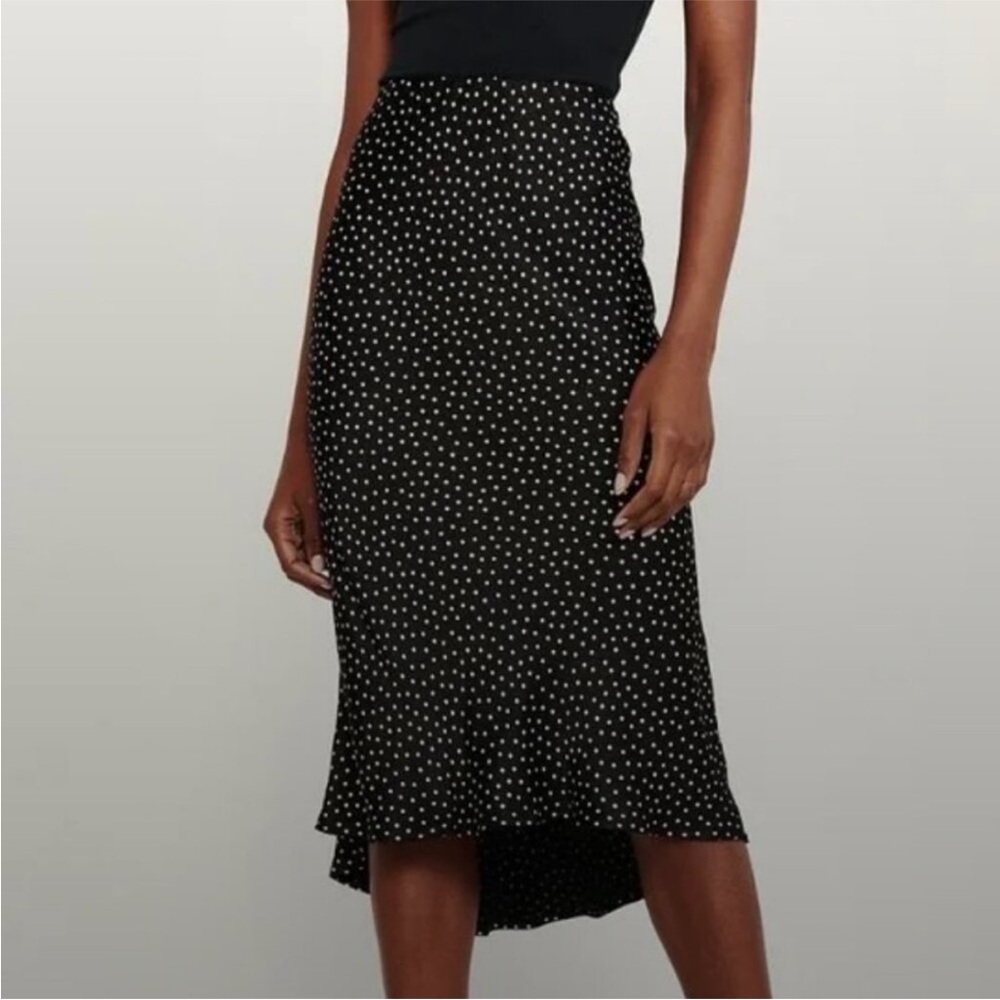 Abercrombie & Fitch Satin Polka Dot Midi Skirt